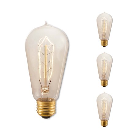 BULBRITE 40 Watt Dimmable Antique ST18 Nostalgic Hairpin Incandescent Light Bulbs with E26 Base, 4 PK 861376